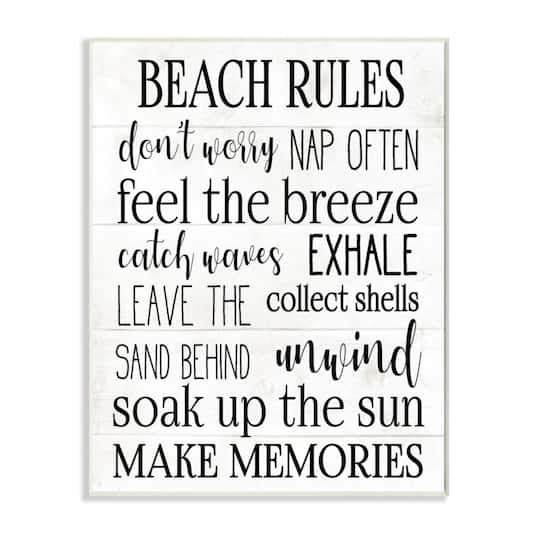 Stupell Industries Beach House Rules 13" x 19" Wooden Wall Plaque